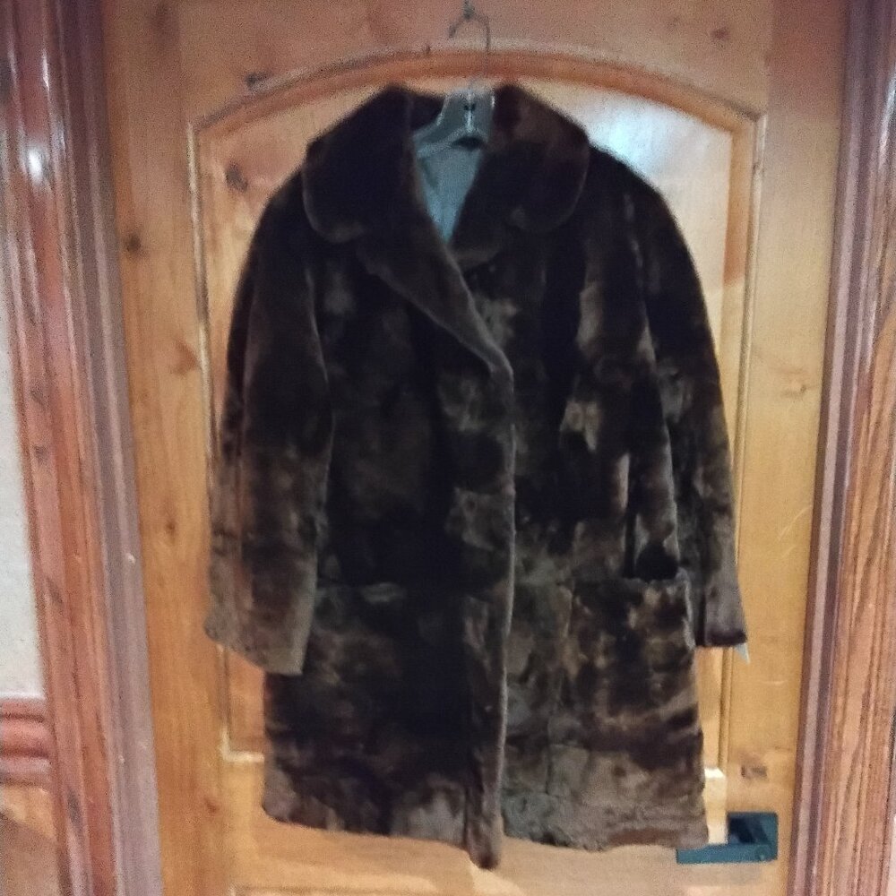 Women's 50's-60's Vintage Mouton Lamb Coat #538